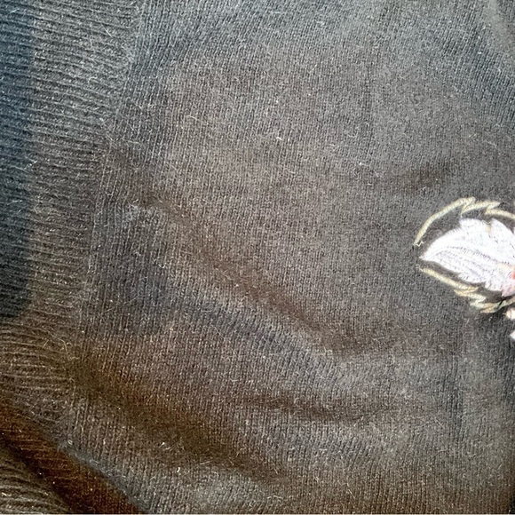 Vintage Beaded Sweater Embroidered Wool Floral Carriage Court (M - Picture 8 of 8